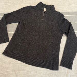 J.Crew Gray merino Wool Blend Sweater with Zipper